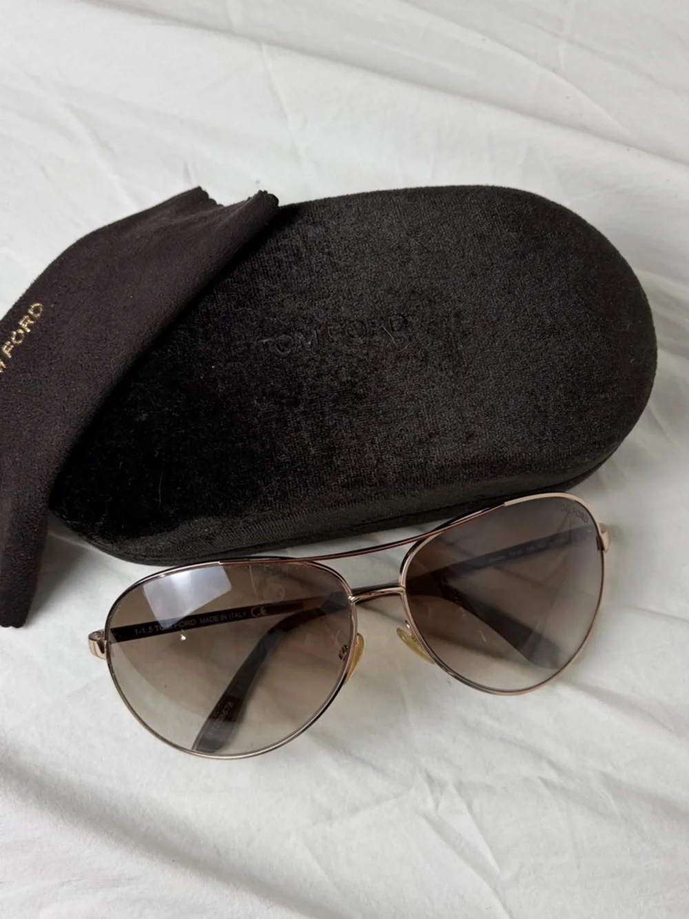 Tom Ford Charles TF35 772 Rose Gold Aviator Brown Gradient Italy